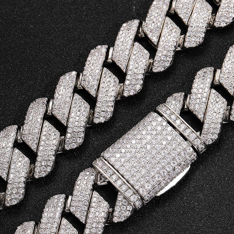 Iced Out 20mm 3-Row Handset Cuban Chain