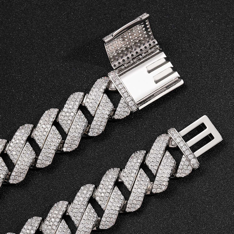 Iced Out 20mm 3-Row Handset Cuban Chain