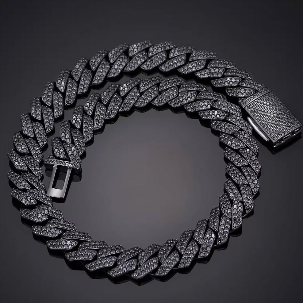 10mm/13mm/15mm/20mm Iced Miami Cuban Chain in Black Gold