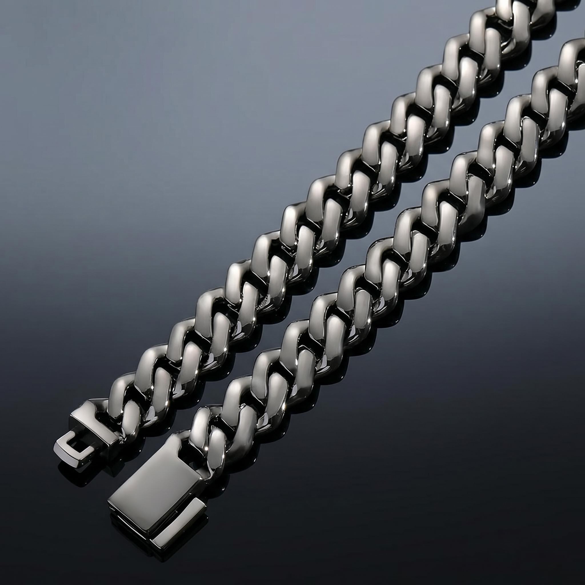 10mm/13mm/15mm/20mm Iced Miami Cuban Chain in Black Gold 10mm/13mm/15mm/20mm Iced Miami Cuban Chain in Black Gold