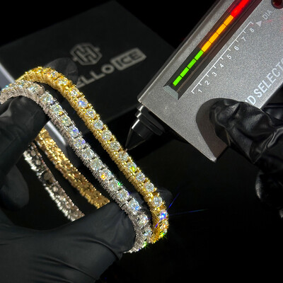 925S & VVS Moissanite 5mm Tennis Bracelet with Iced Out Sides