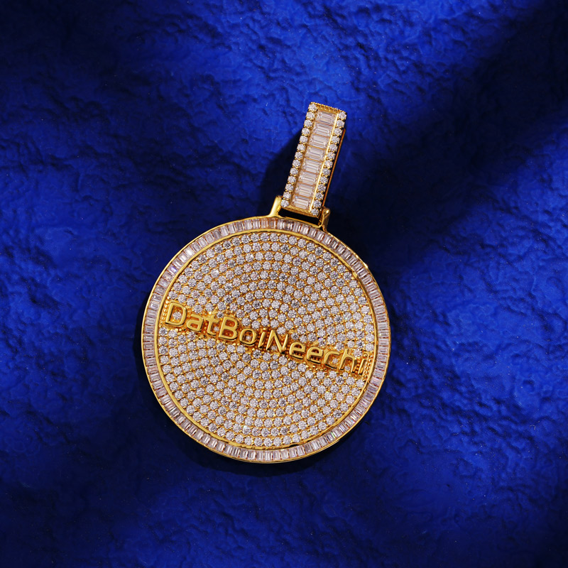Iced Out Custom Round Name Pendant