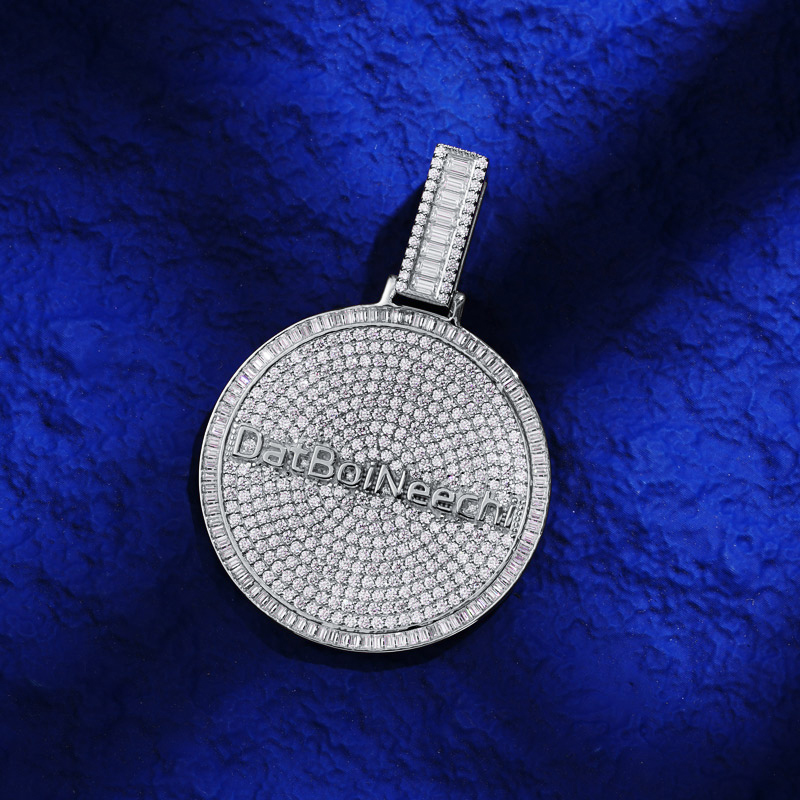 Iced Out Custom Round Name Pendant