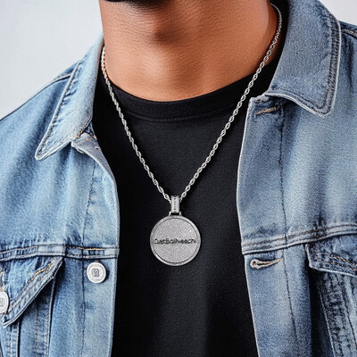Iced Out Custom Round Name Pendant