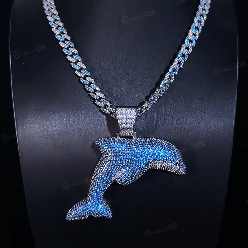 Iced Out Dolphin Pendant Iced Out Dolphin Pendant
