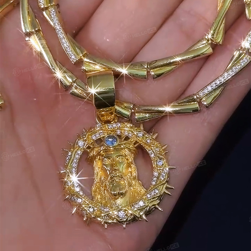 Iced Out Jesus Crown of Thorns Pendant Iced Out Jesus Crown of Thorns Pendant