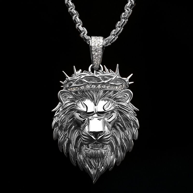 Iced Out Loin Crown of Thorns Pendant Iced Out Loin Crown of Thorns Pendant