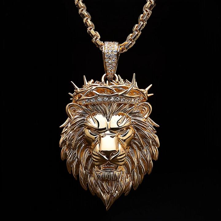 Iced Out Loin Crown of Thorns Pendant Iced Out Loin Crown of Thorns Pendant