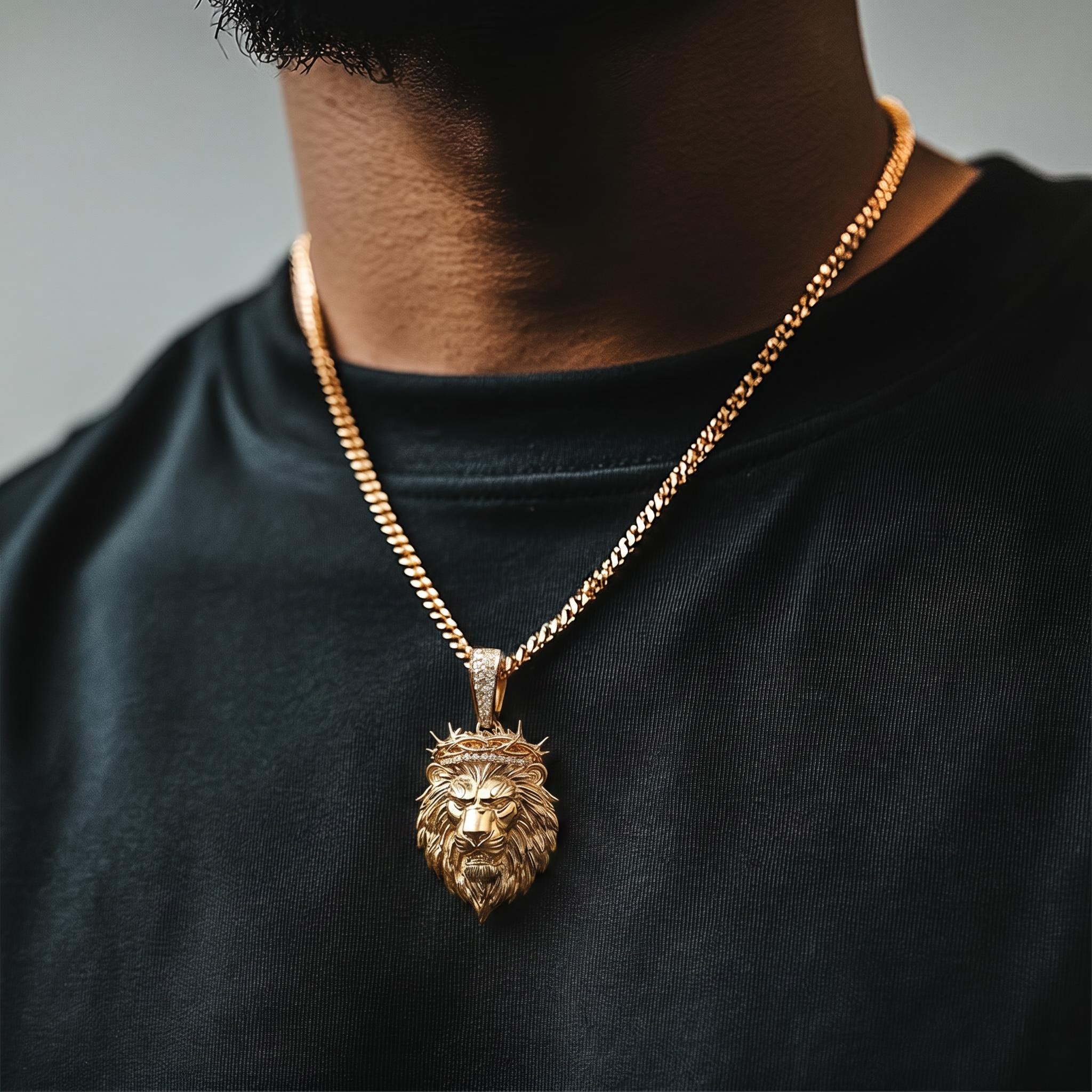 Iced Out Loin Crown of Thorns Pendant Iced Out Loin Crown of Thorns Pendant