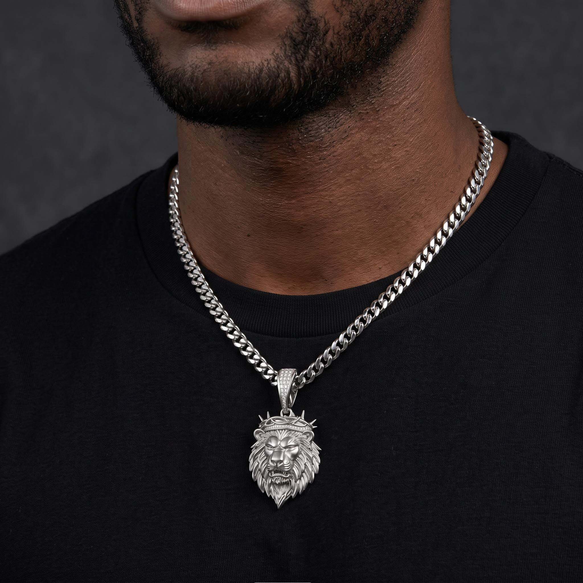 Iced Out Loin Crown of Thorns Pendant Iced Out Loin Crown of Thorns Pendant
