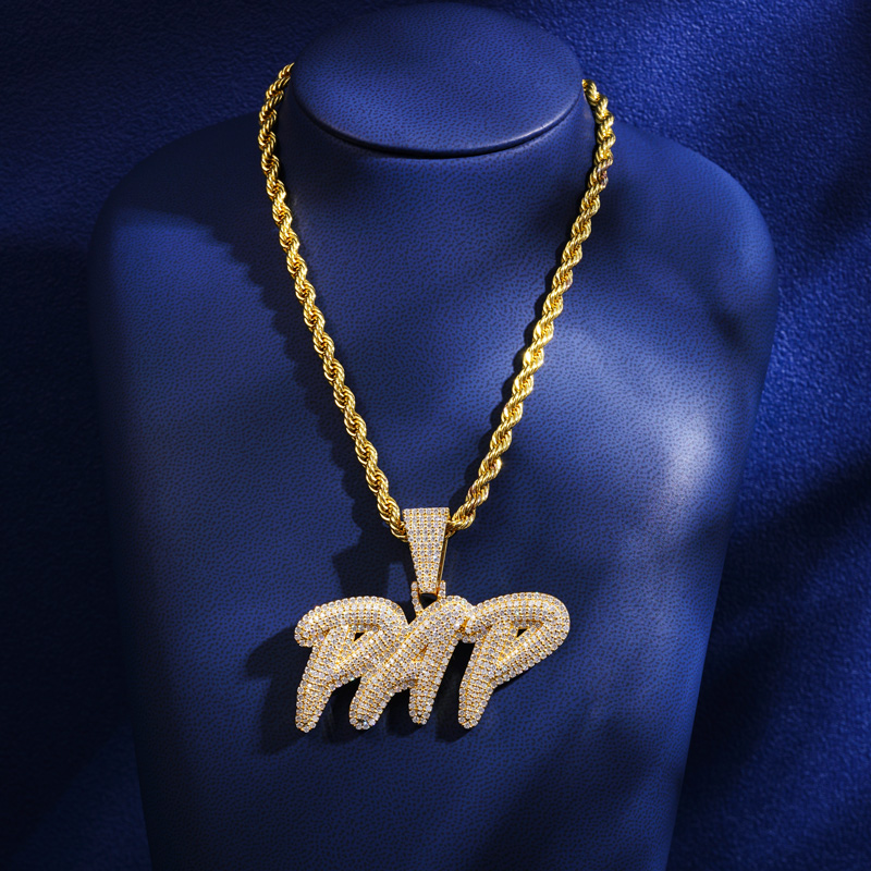 Iced Out Custom Name Letters Pendant