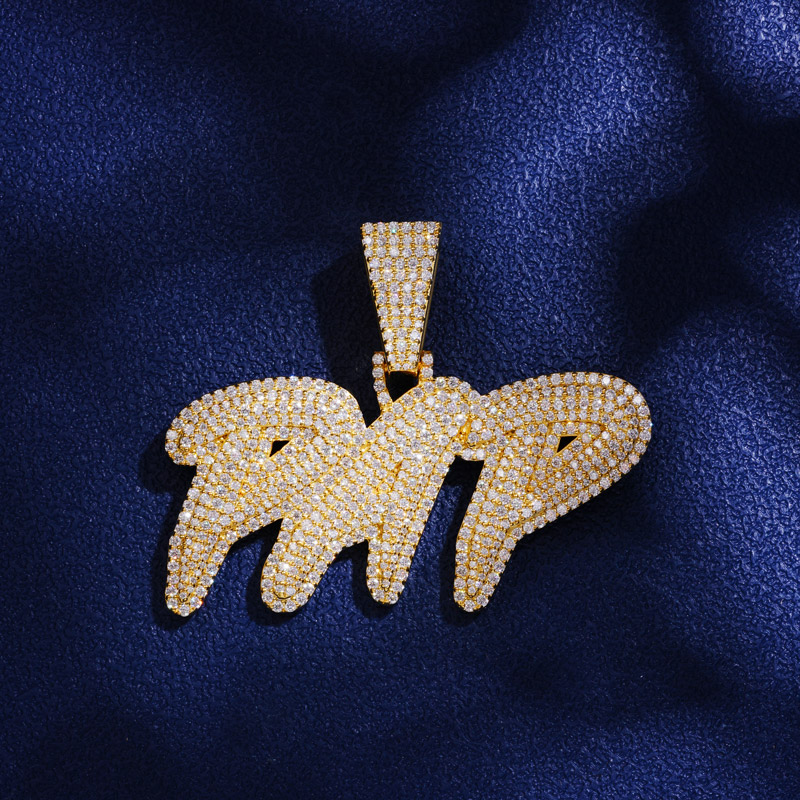 Iced Out Custom Name Letters Pendant