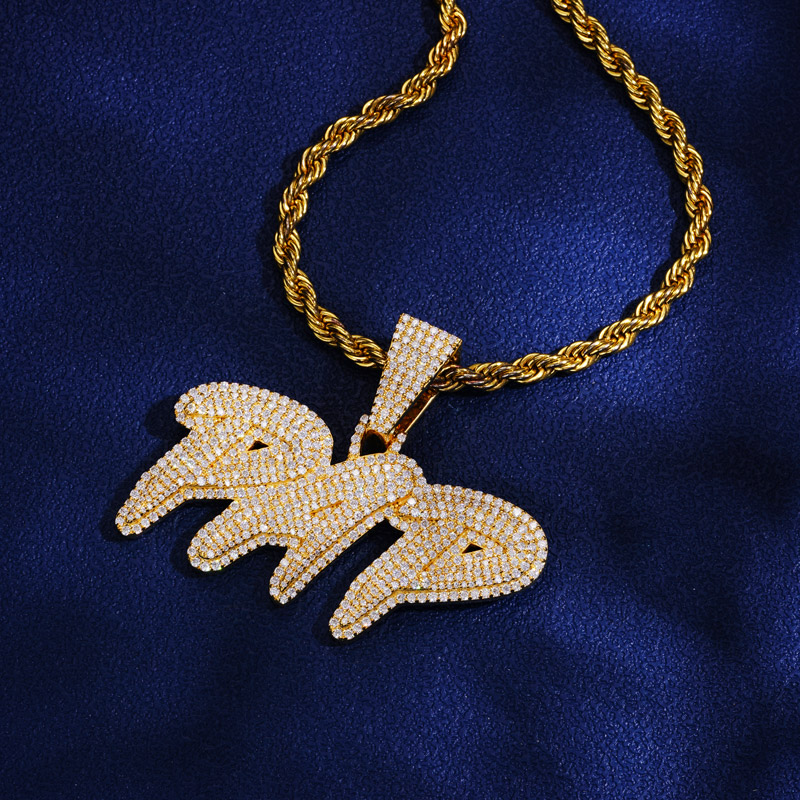 Iced Out Custom Name Letters Pendant