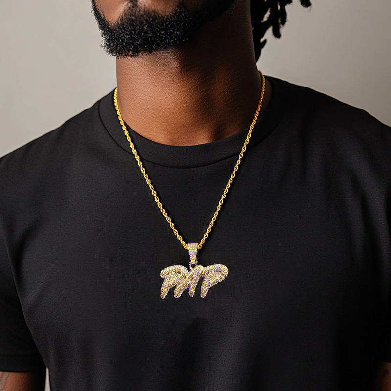 Iced Out Custom Name Letters Pendant