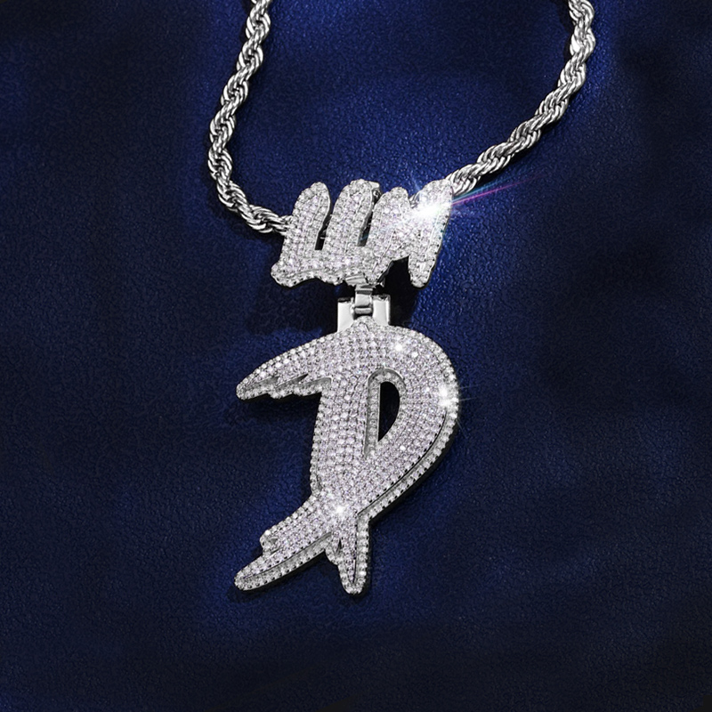 Iced Custom Name Buckle Letter Pendant Iced Custom Name Buckle Letter Pendant