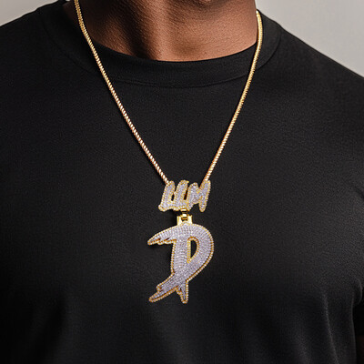 Iced Custom Name Buckle Letter Pendant