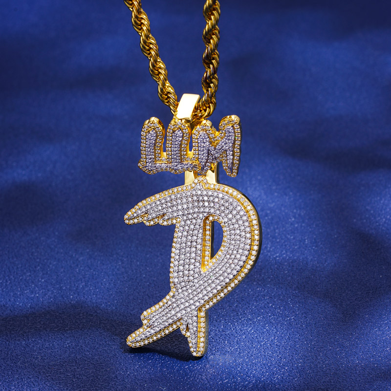 Iced Custom Name Buckle Letter Pendant Iced Custom Name Buckle Letter Pendant