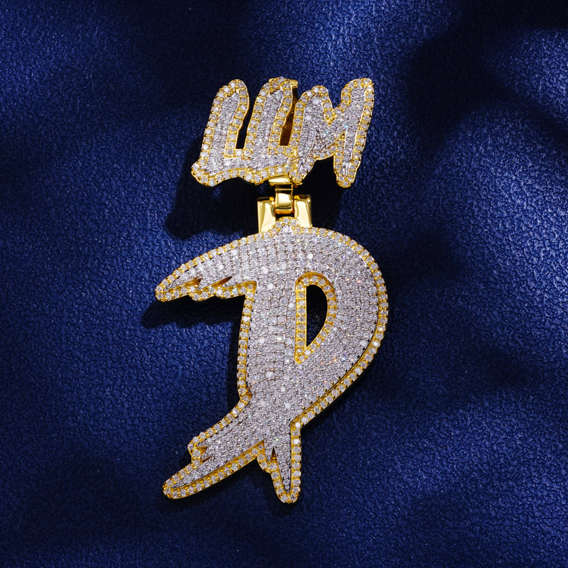Iced Custom Name Buckle Letter Pendant Iced Custom Name Buckle Letter Pendant