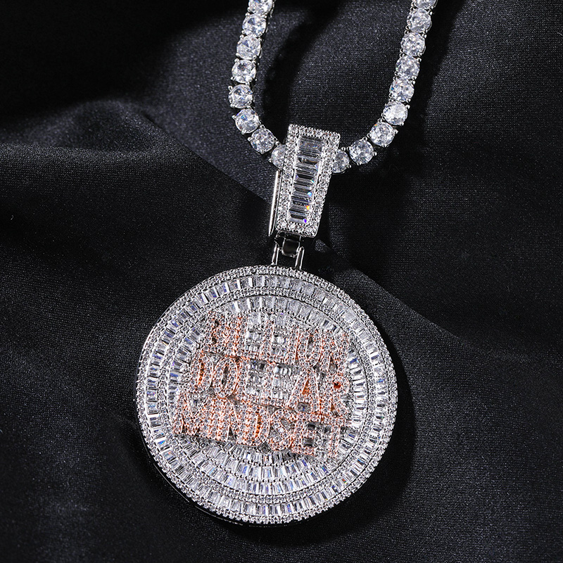 Iced Out Baguette Billion Dollar Mindset Pendant