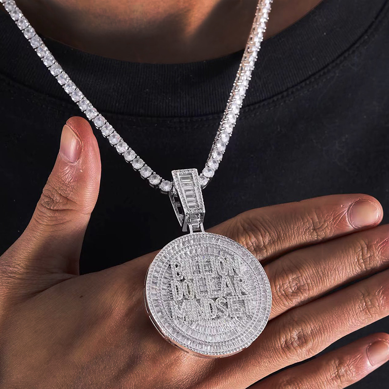 Iced Out Baguette Billion Dollar Mindset Pendant