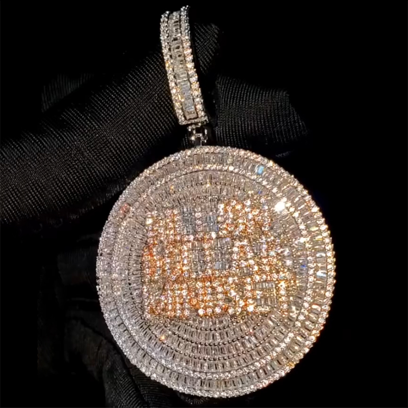 Iced Out Baguette Billion Dollar Mindset Pendant