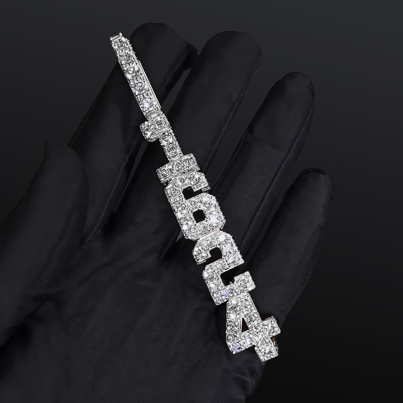 Iced Custom Name Double Layer Baguette Cut Vertical Pendant