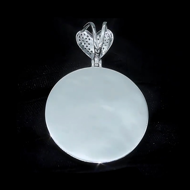 Iced Out Broken Heart Custom Picture Solid Pendant