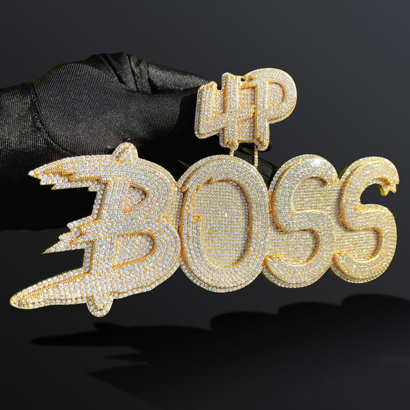 Iced Out Custom Cursive Two-layer Letter Name Pendant Iced Out Custom Cursive Two-layer Letter Name Pendant