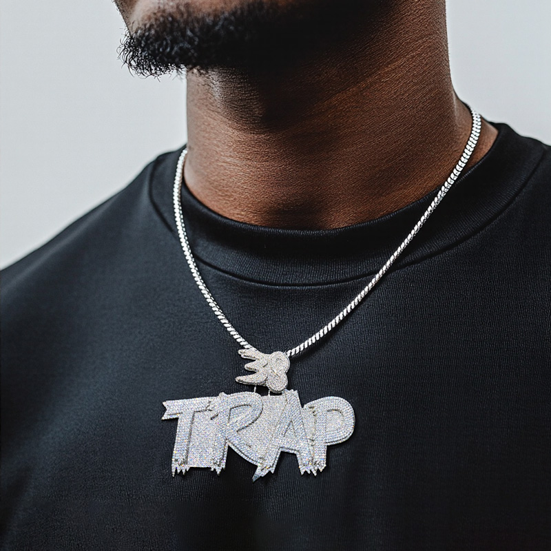 Iced Out Custom Cursive Two-layer Letter Name Pendant Iced Out Custom Cursive Two-layer Letter Name Pendant