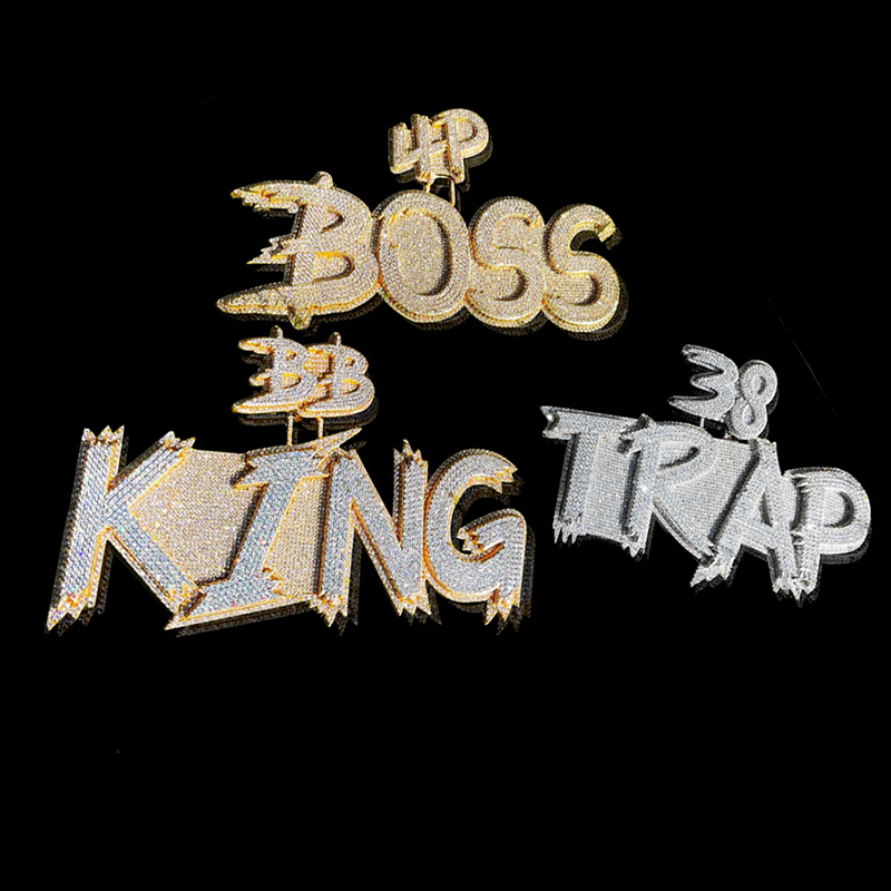 Iced Out Custom Cursive Two-layer Letter Name Pendant Iced Out Custom Cursive Two-layer Letter Name Pendant