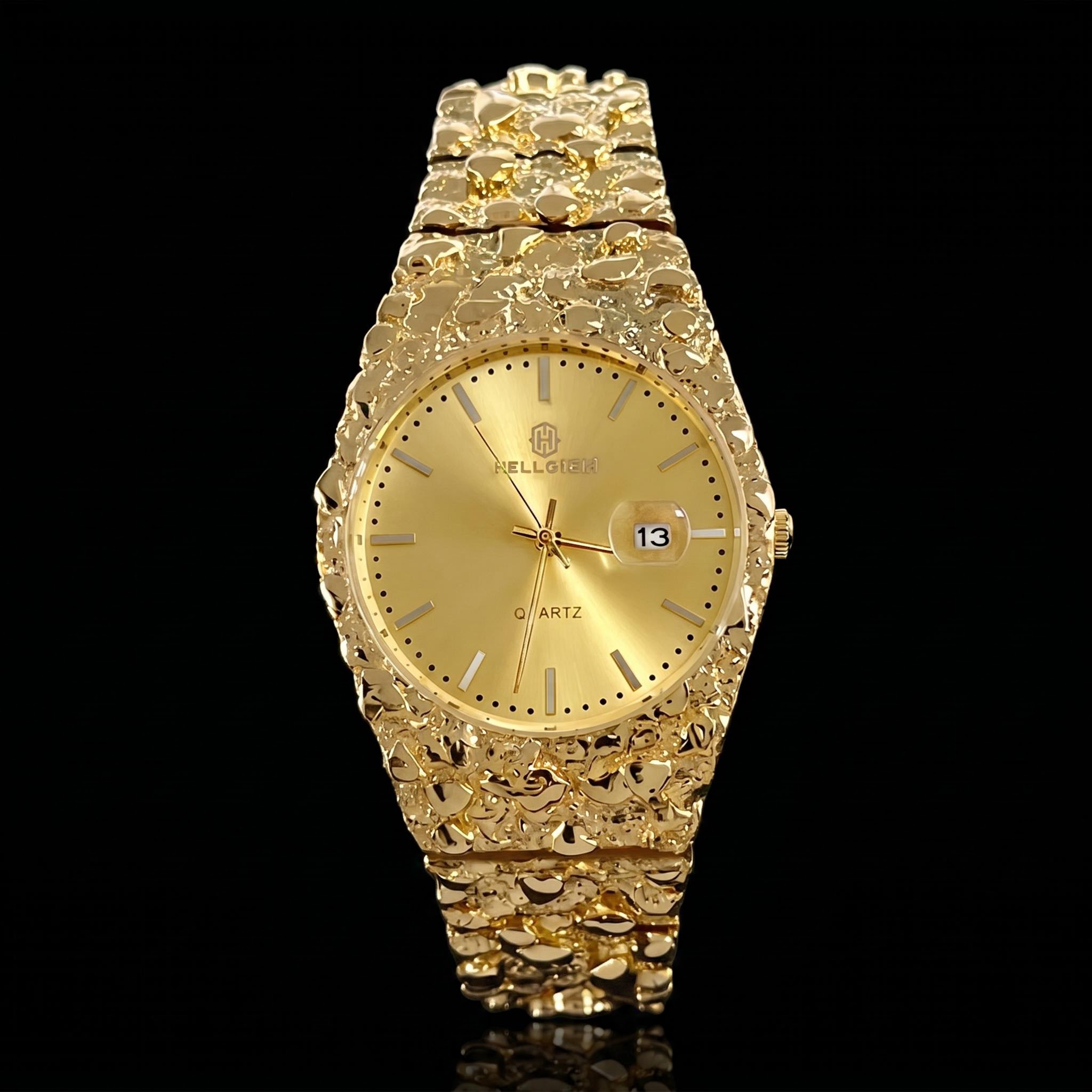 Gold Nugget Date Quartz Watch Gold Nugget Date Quartz Watch