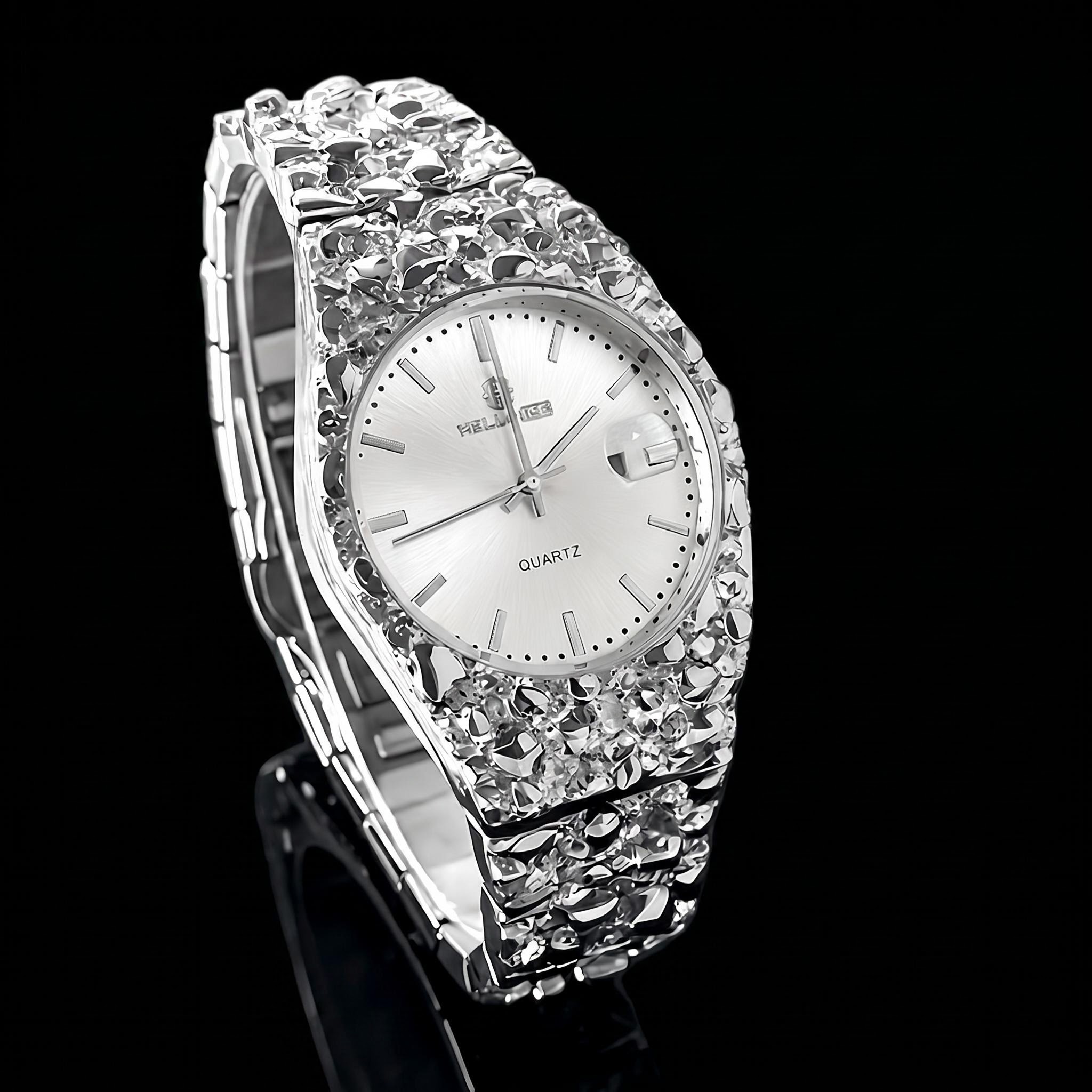 Nugget Date Quartz Watch in Silver Nugget Date Quartz Watch in Silver