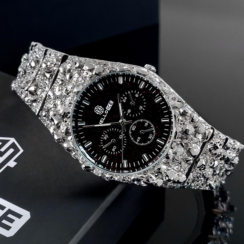 Starlight Dial  Nugget Date Quartz Watch in Silver