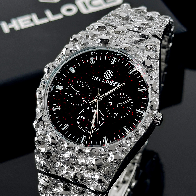 Starlight Dial  Nugget Date Quartz Watch in Silver