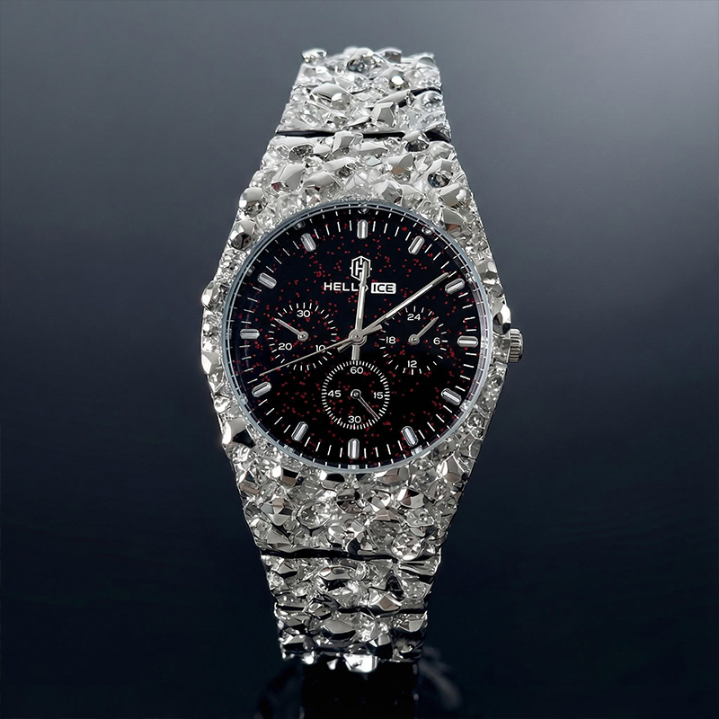 Starlight Dial  Nugget Date Quartz Watch in Silver