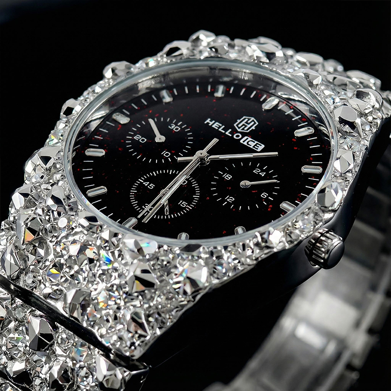 Starlight Dial  Nugget Date Quartz Watch in Silver