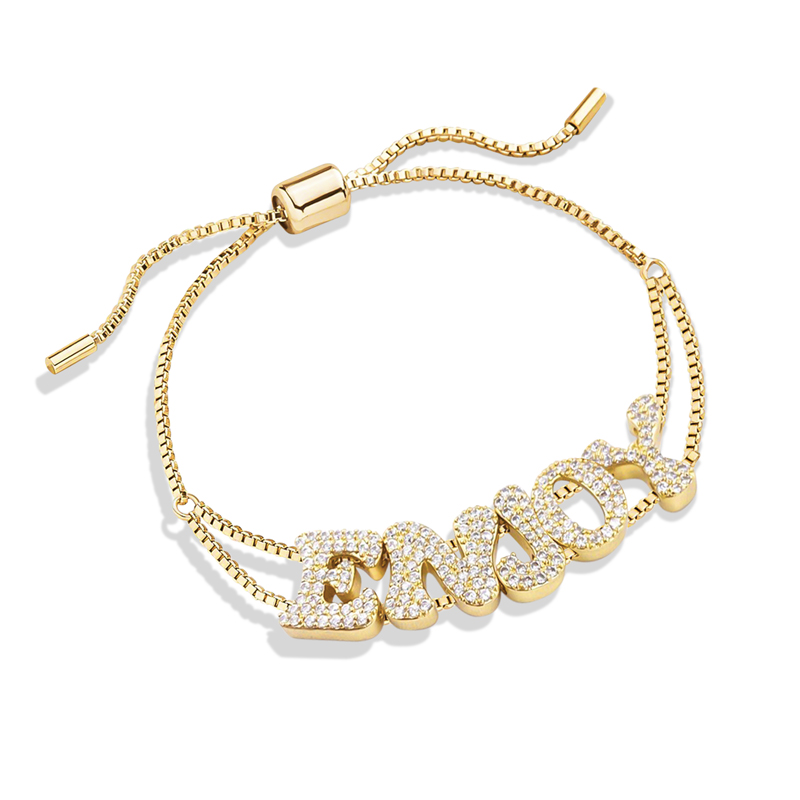 Customized Name Bracelet with Sparkling Stones Customized Name Bracelet with Sparkling Stones