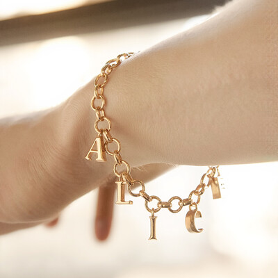 Customized Letter Charm Bracelet