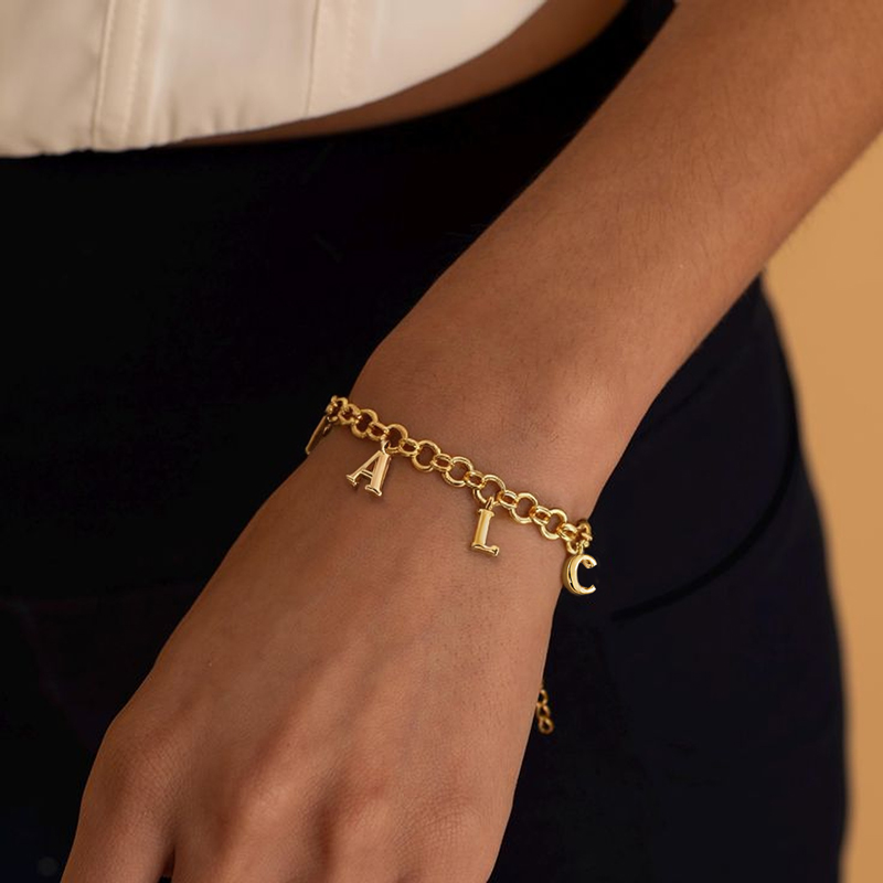 Customized Letter Charm Bracelet