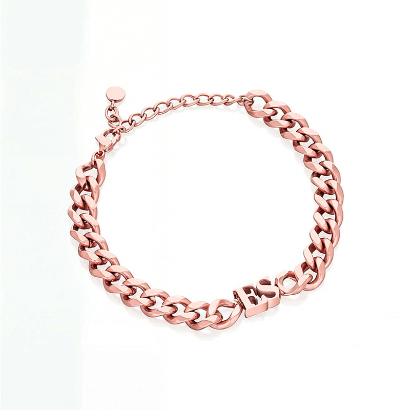 Personalized Initial Charm Cubic Chain Bracelet Personalized Initial Charm Cubic Chain Bracelet