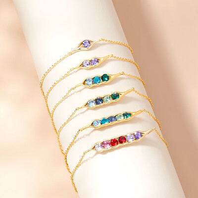 Personalised Birthstone Elegant Link Bracelet
