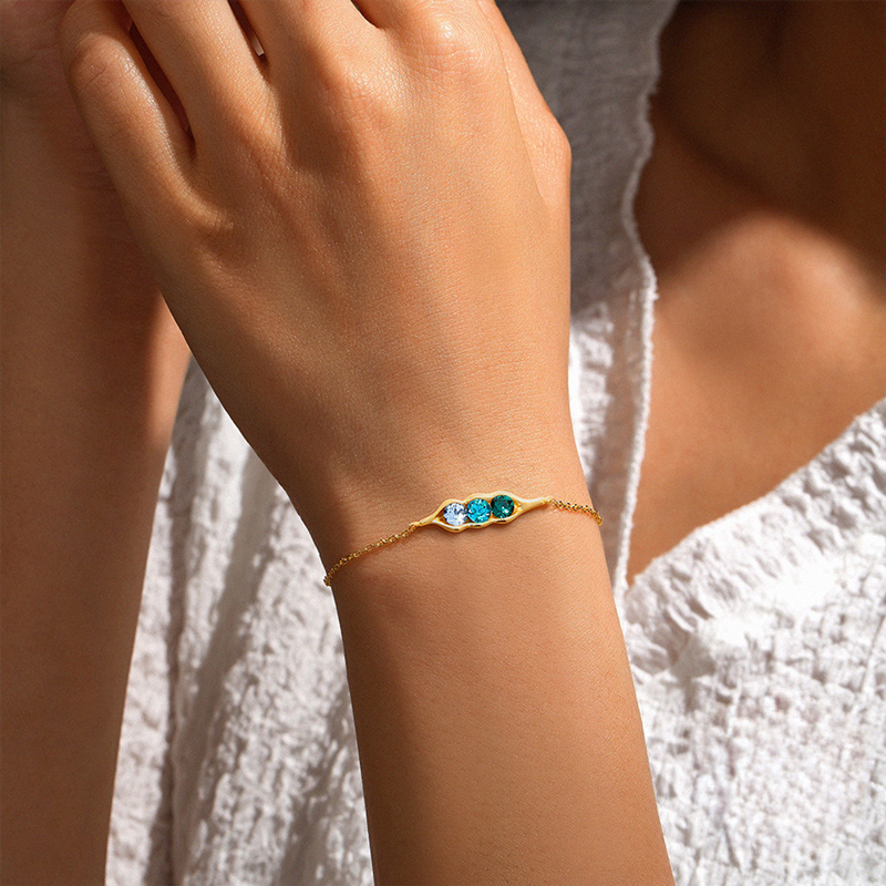 Personalised Birthstone Elegant Link Bracelet Personalised Birthstone Elegant Link Bracelet