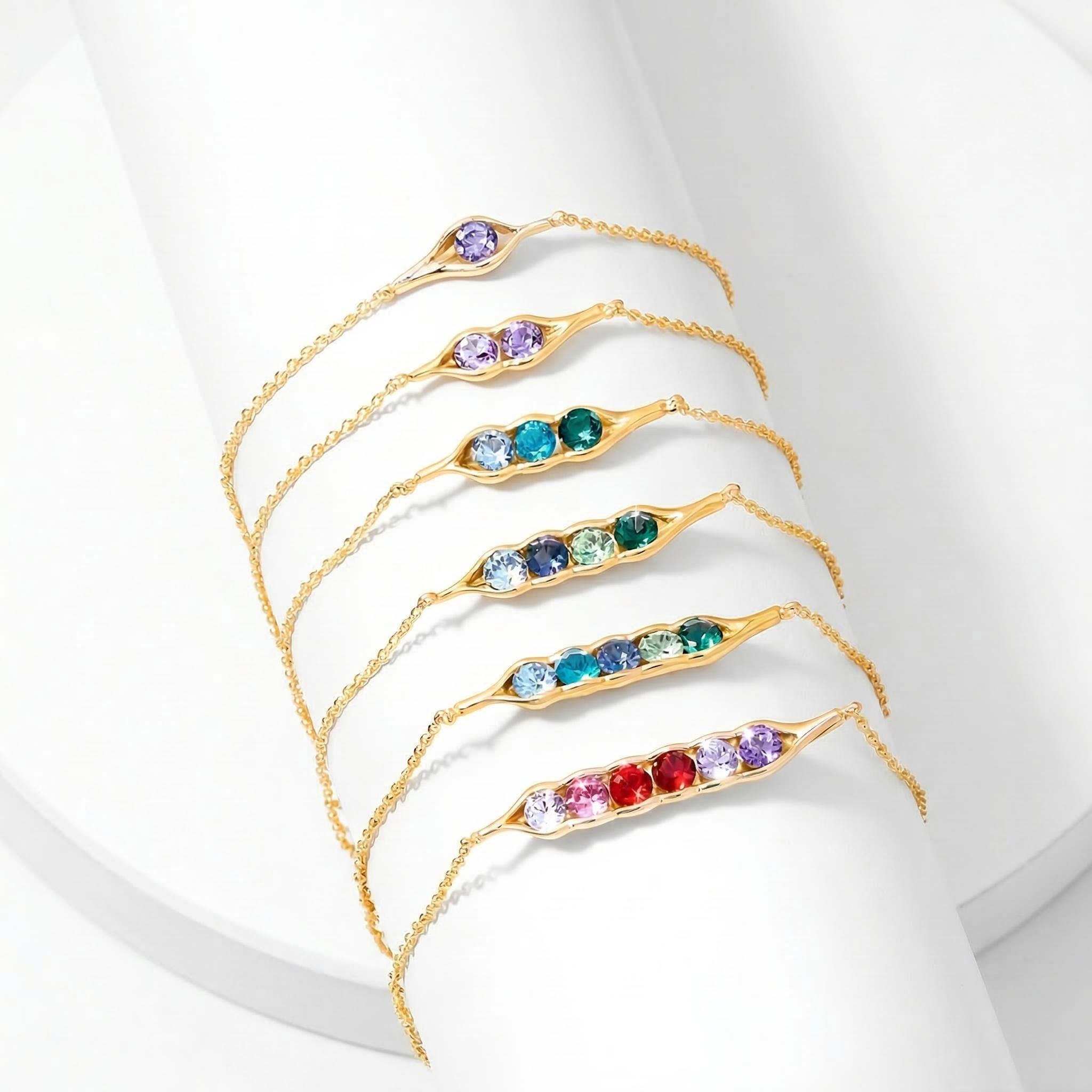 Personalised Birthstone Elegant Link Bracelet