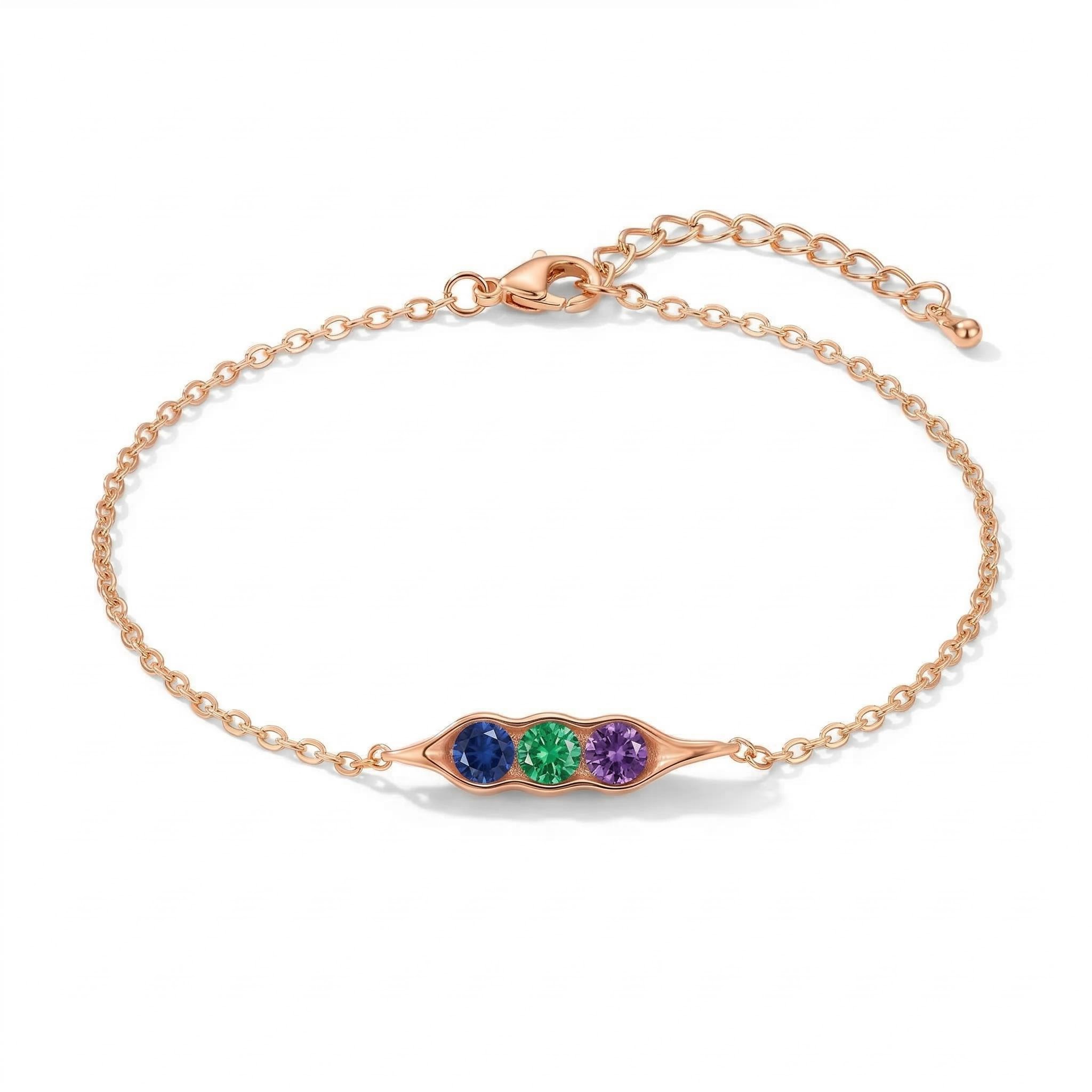 Personalised Birthstone Elegant Link Bracelet