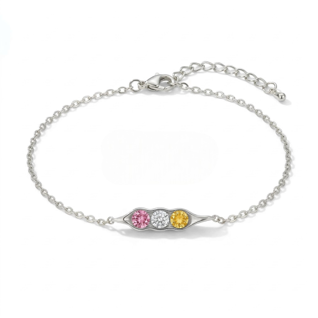 Personalised Birthstone Elegant Link Bracelet