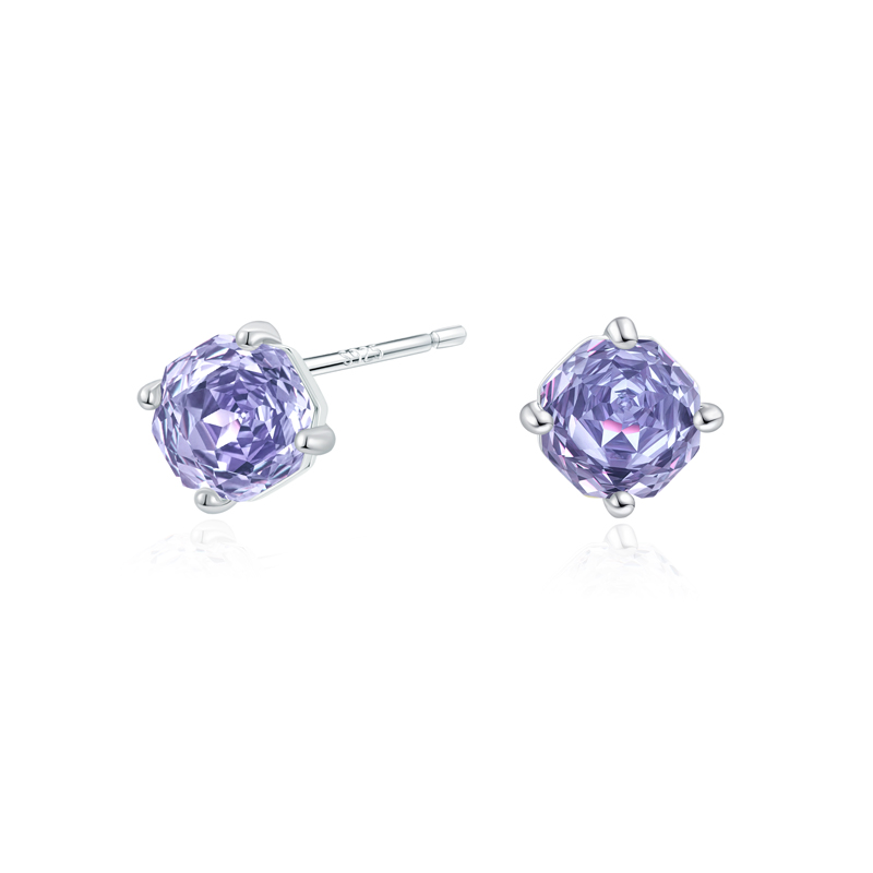 S925 Silver Octagonal Rose Cut Earrings