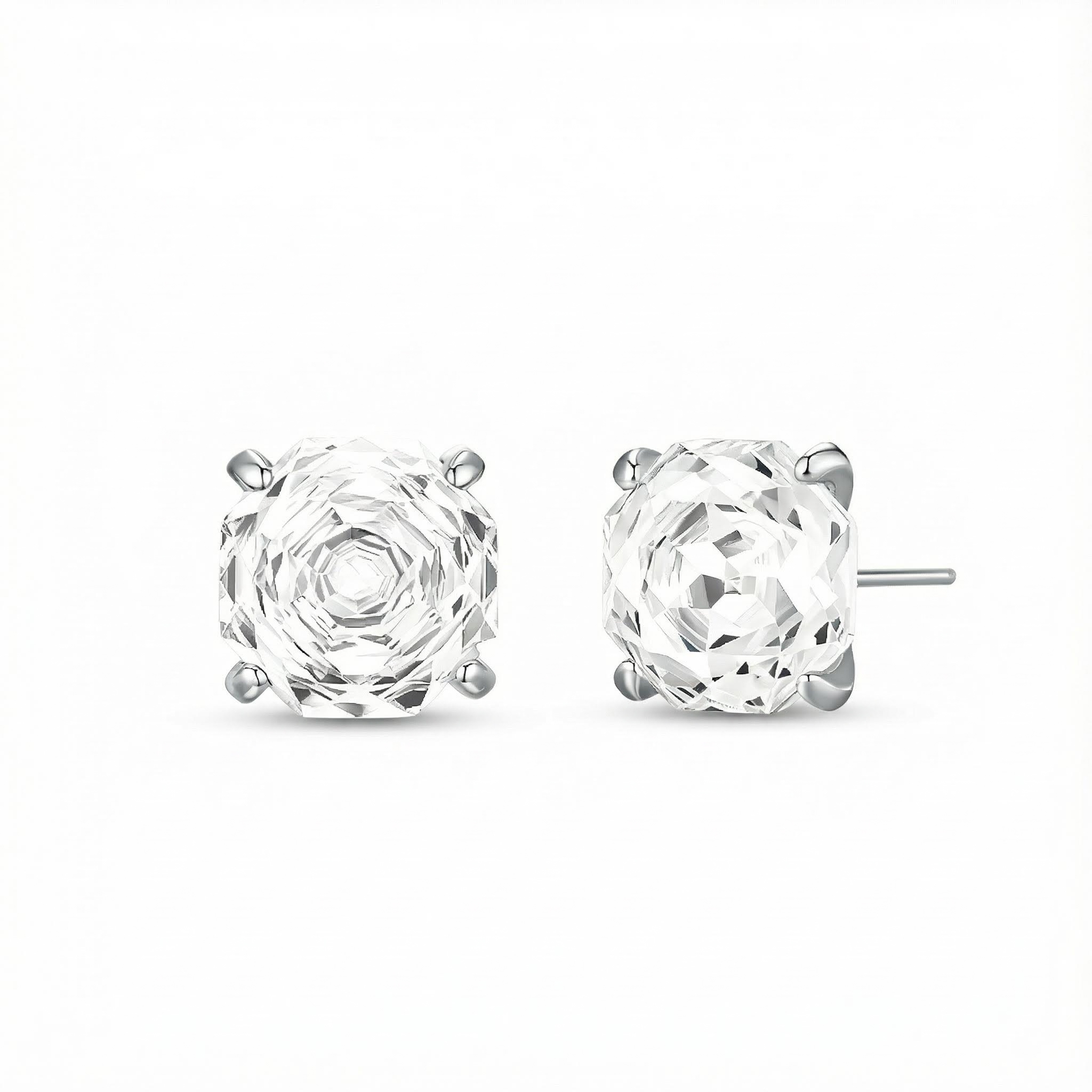 S925 Silver Octagonal Rose Cut Earrings S925 Silver Octagonal Rose Cut Earrings