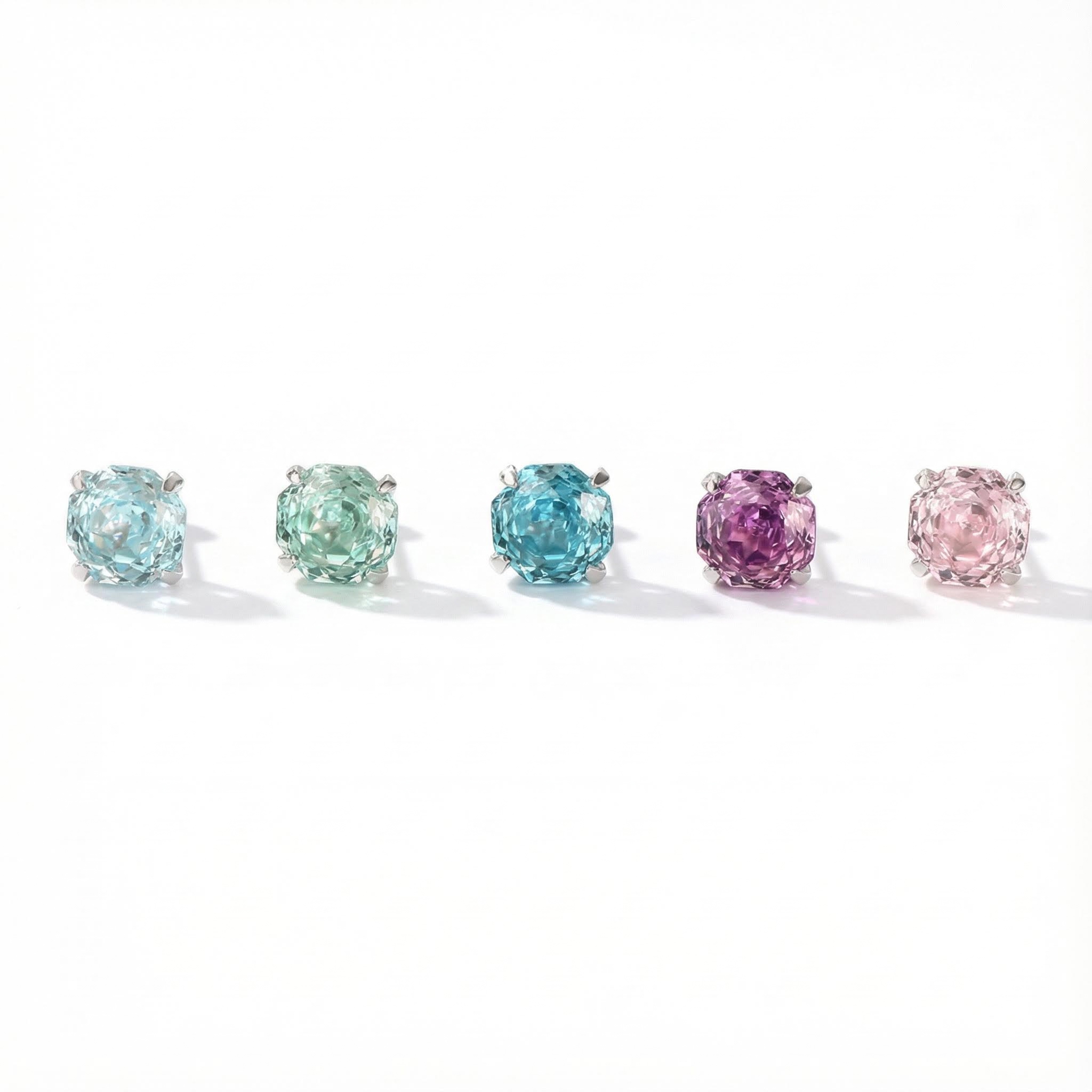 S925 Silver Octagonal Rose Cut Earrings S925 Silver Octagonal Rose Cut Earrings