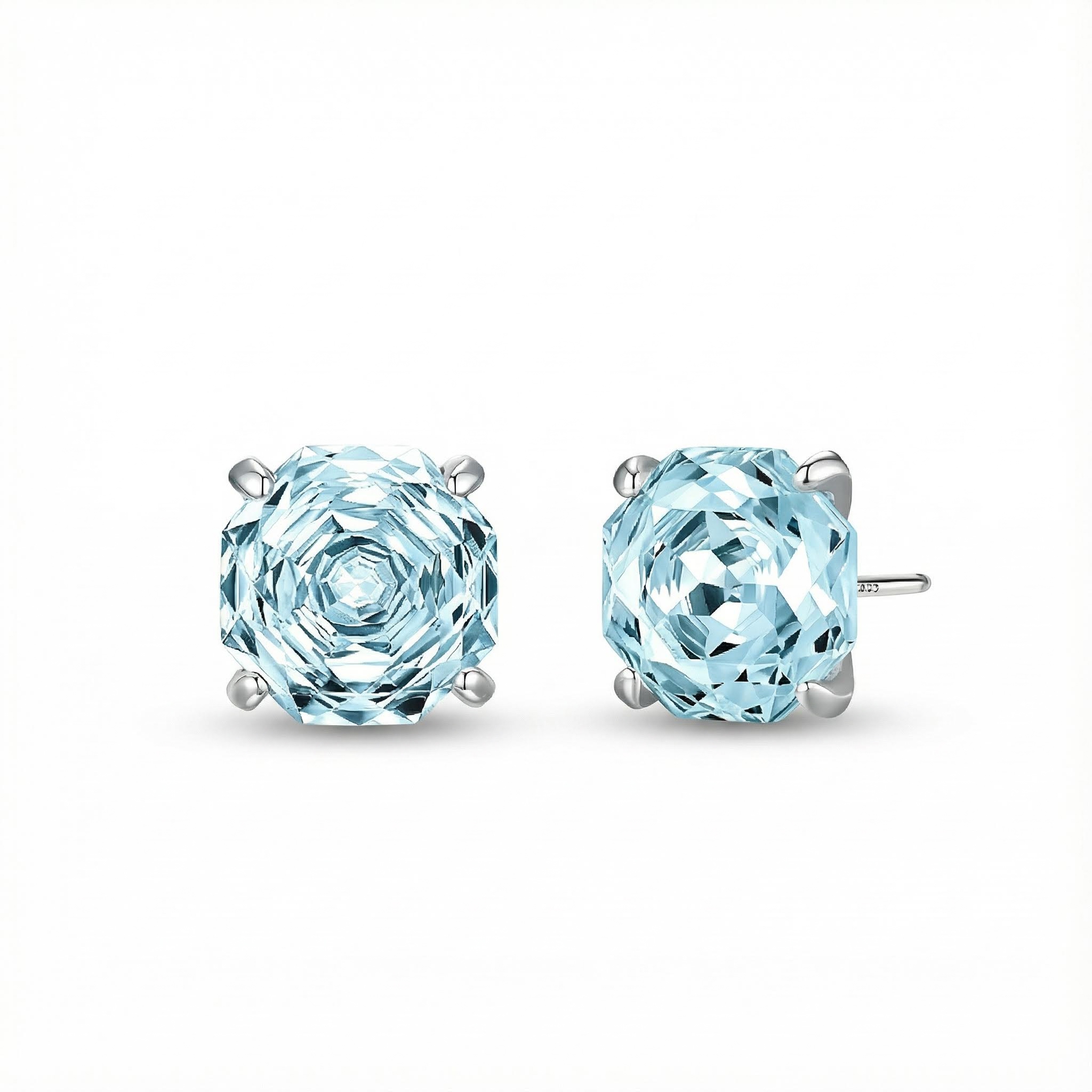 S925 Silver Octagonal Rose Cut Earrings S925 Silver Octagonal Rose Cut Earrings
