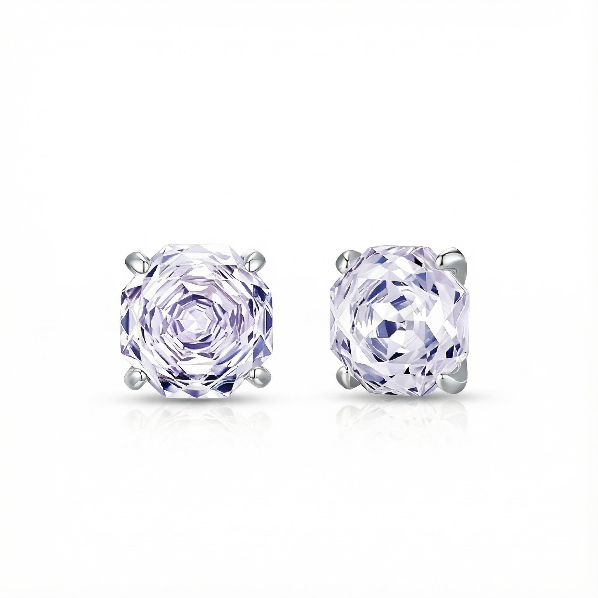 S925 Silver Octagonal Rose Cut Earrings S925 Silver Octagonal Rose Cut Earrings